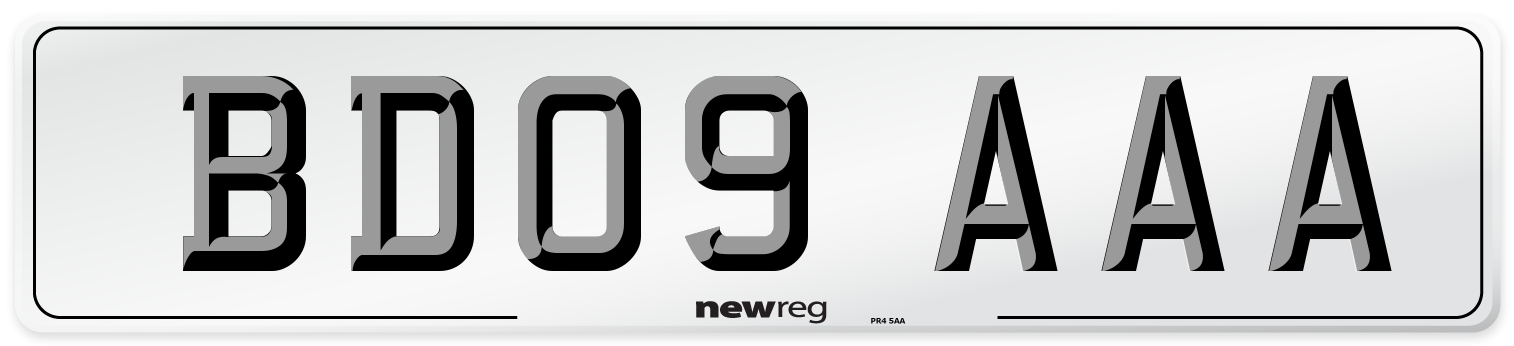 BD09 AAA Number Plate from New Reg